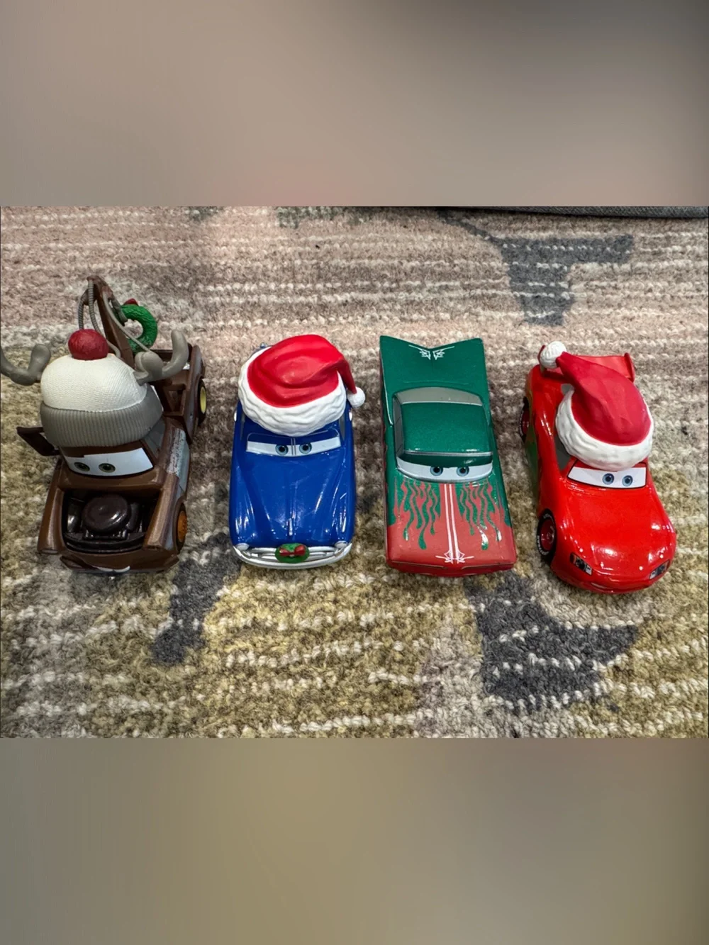 Disney Cars Holiday Vehicle Set - Brown, Blue, Green, Red